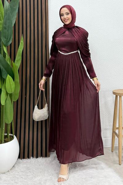 Lamia Giyim Calina Yoryo Abiye Koyu Bordo