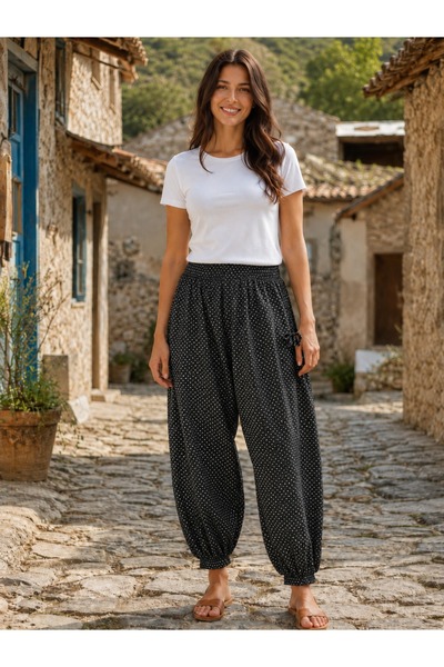 Derya Kurşun بنطلون شالوار بأكمام مزخرفة 0527-030