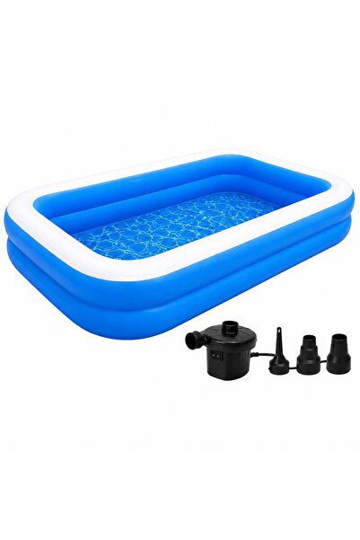 Generic Set Piscină Gonflabilă de Familie 200x120 cm + Pompă Electrică Inclusă