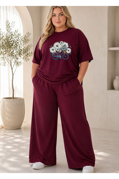 Prekarya design Women's Plus Size Premium Oversize Cotton 2-Piece Tracksuit S...