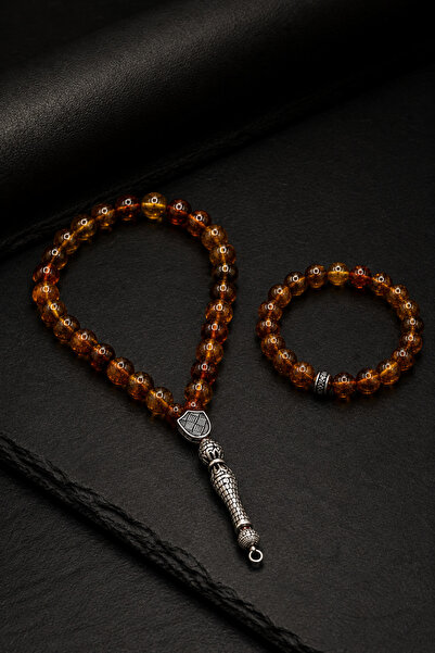 İyyaKee Citrine Natural Stone Prayer Beads and Bracelet Set Medium Size Men's...