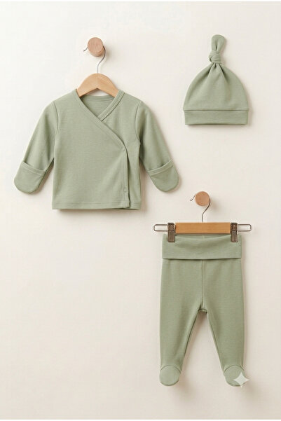 Kuarks Newborn Baby Organic Cotton Swaddle Hospital Release 3-Piece Set Premi...