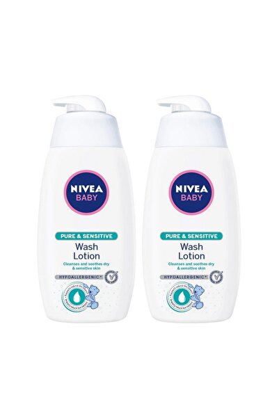 NIVEA Set de 2 x Loțiune de spălare Pure & Sensitive pentru bebeluși 500ml