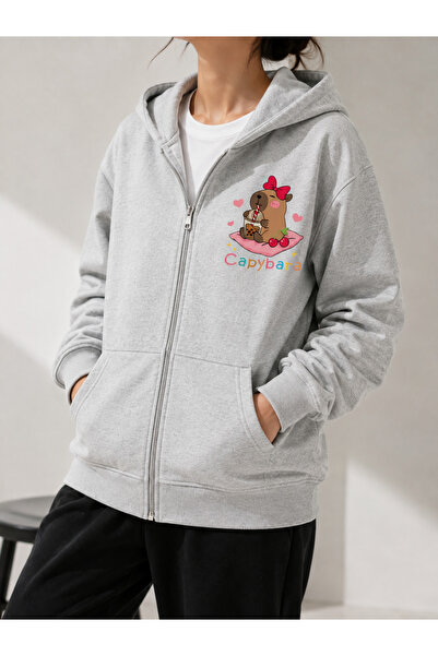COMANCHERO Unisex Capypara Printed Zippered Sweatshirt