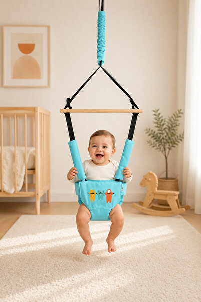 YHH Kids BouncyNest Elyaf Dolgulu Bebek Hoppala – Yumuşak Minderli, Emniyet K...