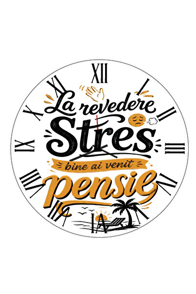 OEM Ceas de perete cadou pensionare "La revedere stres, bine ai venit pensie"...