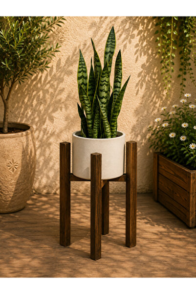 sgeteknoloji Solid Wood Flower Pot Stand – Decorative Plant and Flower Stand