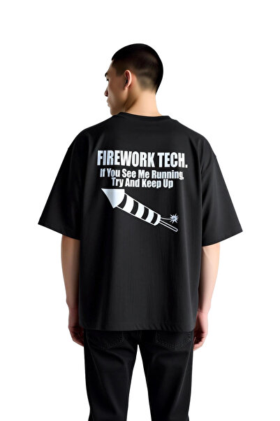 PayBuy Men's Oversize Light Show Technician Printed T-Shirt 100% Cotton Relax...