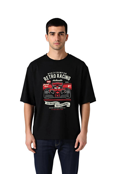 PayBuy Ανδρικό μπλουζάκι Oversize Retro Grand Prix World Champion με στάμπα, ...