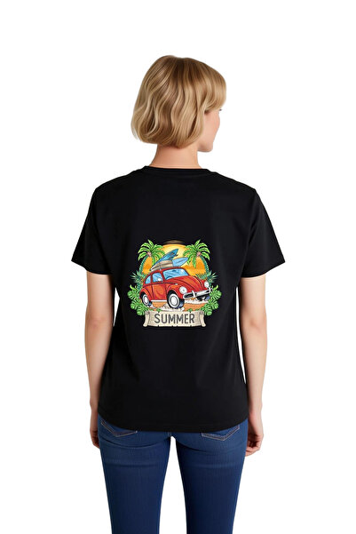 PayBuy Summer Retro Beetle Surf Design Printed Women's T-Shirt