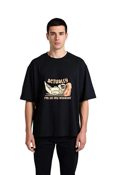 PayBuy Ανδρικό μπλουζάκι με γραφικό σχέδιο Oversize, με θέμα την προπόνηση, ά...