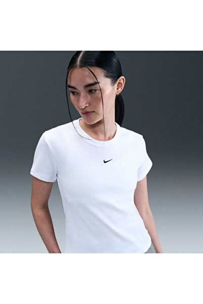 Nike W NSW RIB TGHT SS TEE Kadın T-Shirt HV4994-100