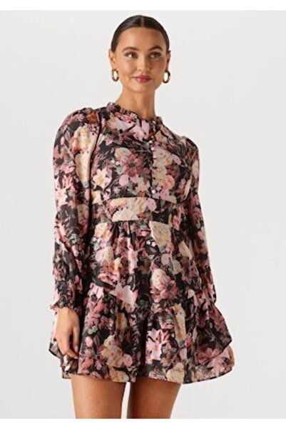 Neo Noir Women's dress, Aberto Big Flower, Black