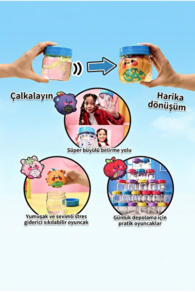 ismega Sihirli Kavanoz Magic Jellykins Süpriz Peluş Oyuncak Squishy Kavanozu Sukuşi Su Ekle Çalkala Keşfet Bilind Box Koleksiyon Sihirli Kavanoz