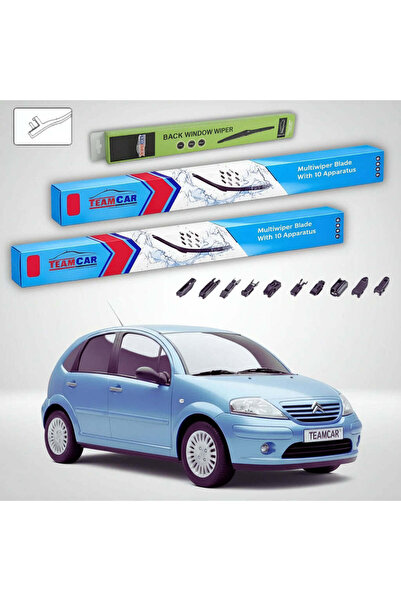 TEAMCAR Wipers Citroën C3 Gen I FC/FN Hatchback 2002-2009 | Front and Rear Se...