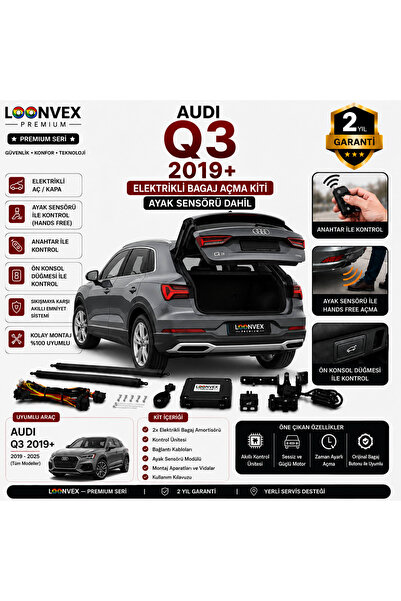 Audi Q3 2019 ve Sonrası Uyumlu Elektrikli Bagaj Açma Kiti Ayak Sensörlü 2 Yıl Garantili