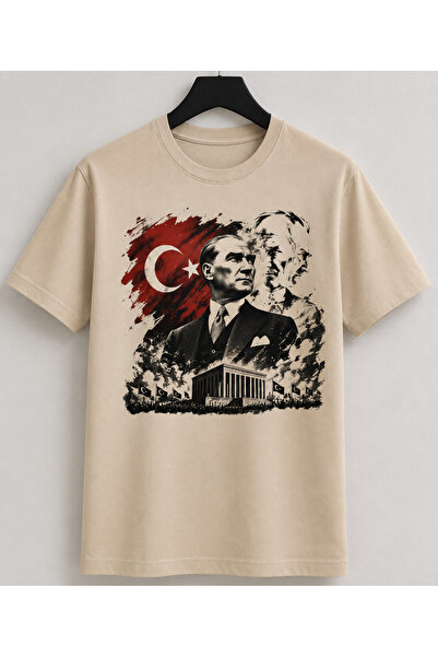 Atatürk Temalı Unisex Baskılı Beyaz Tişört – Premium Kalite