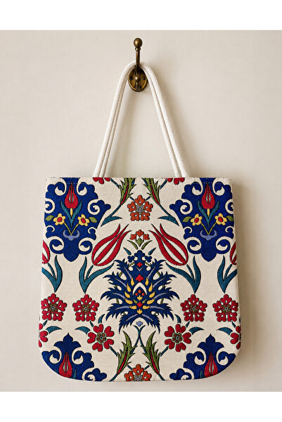 Zehra ana Ottoman Tulip Motif Ethnic Pattern Woven Shoulder Bag