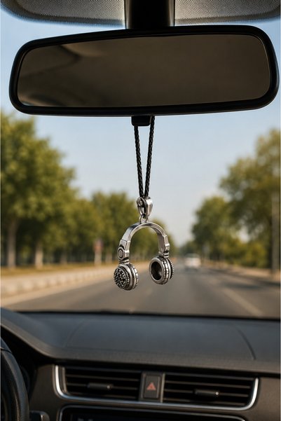 HER ŞEY NOTA www.herseynota.com Vintage Headphone Figured Rearview Mirror Car...