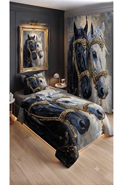 Elmas Dizayn 280*240 Cm. Special Design Single Bedding Set with Background Cu...