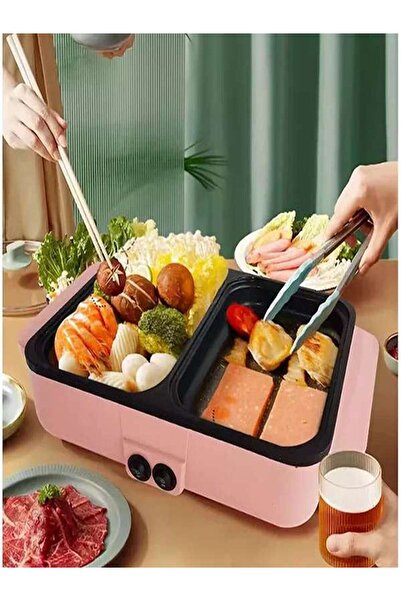 Casena Aparat electric BBQ Hot Pot 2 in 1 – pentru gatit, fiert, prajit si gr...