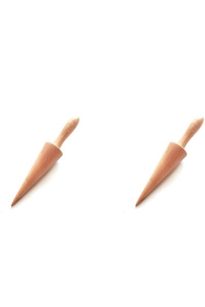 STARSTAR Waffle cone roller 2-piece set, DIY ice cream cone, brown.
