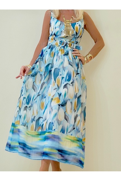 Generic Brand Rochie Flower blue