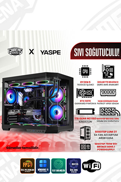 Gamers Arena YASPE RTX5070 AMD RYZEN 5 7500X3D 16 GB DDR5 RAM 1 TB GEN4 M2 SS...