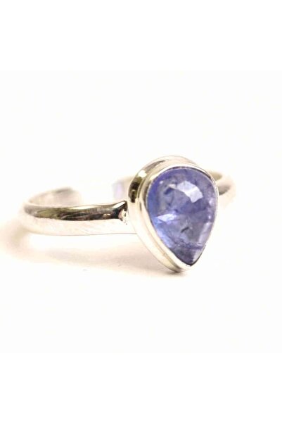 craftmystic Δαχτυλίδι από ασήμι 925 με τανζανίτη σε σχήμα δάκρυ - Θεραπεία κα...