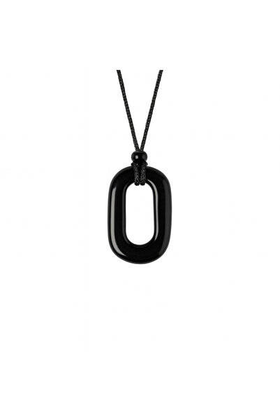 craftmystic Colier cu Pandantiv Oval din Obsidian - Piatra Protectoare