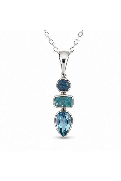 craftmystic Колие сребро 925 с син топаз и апатит – Яснота и комуникация