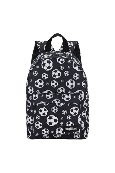 Zâna Casei Rucsac negru de grădiniță cu model de fotbal