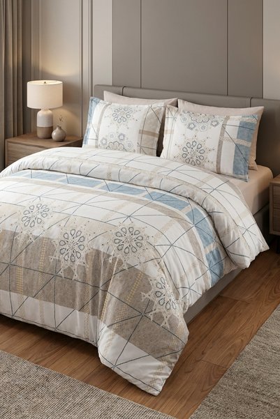The Linevra Cotton Double Bed |   Elastic Sheet Bedding Set |   Premium Series |   Elasticized Sheet