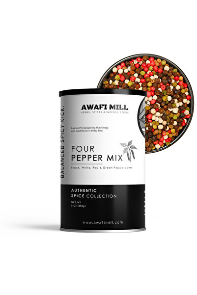 AWAFI MILL Four Peppercorn Mix 100g | Black, White, Green & Pink Peppercorns