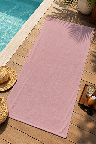 Evmila Minimal Plain Pastel Pink Single Color Patterned 70X150 Beach Towel - ...