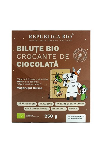 Republica BIO Bucățele de ciocolată crocante, fără gluten, bio, 250g