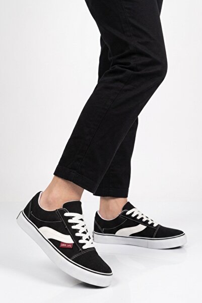 WALKWAY Black Slim Fit Breathable Lace-Up Linen Men's Sports Shoes Sneaker 10...