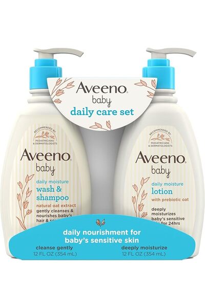 Aveeno Baby Eczema Therapy مجموعة العناية اليومية اللطيفة المرطبة للأطفال من ...