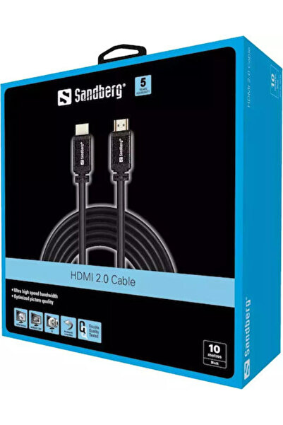 Sandberg Καλώδιο HDMI 2.0 Premium Υψηλής Ταχύτητας 4K 60Hz HDR HDMI Αρσενικό ...
