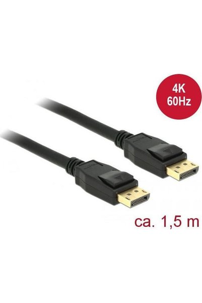DELOCK Καλώδιο DisplayPort αρσενικό - DisplayPort αρσενικό 1,5μ Μαύρο (85508)