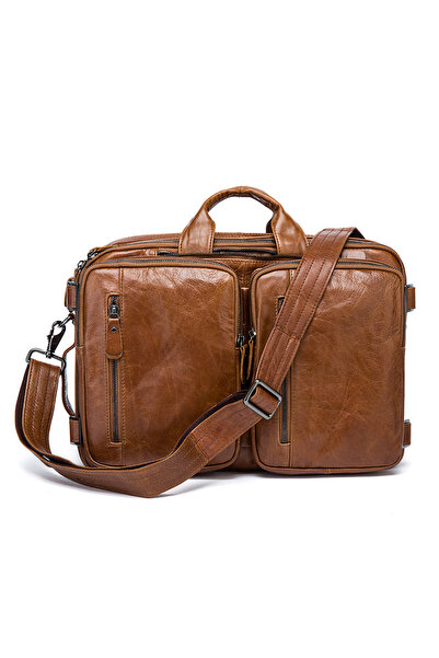 IMODIX Rucsac Barbati Multifunctional Din Piele Naturala, Design 2 in 1 Rucsa...