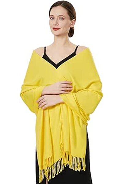 QBSM Womens Large Soft Wedding Evening Pashmina Shawls Wraps Scarfs