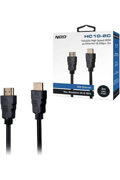 Nod Καλώδιο HDMI Αρσενικό σε Αρσενικό 2μ Μαύρο Κωδικός: 141-0229