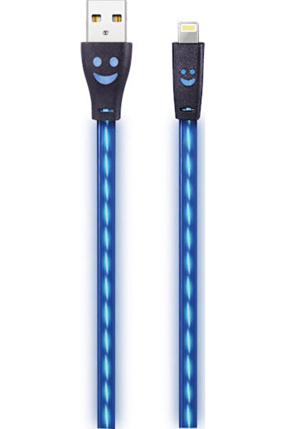 2go Επίπεδο / LED Καλώδιο USB-A σε Lightning Μπλε 1μ (795536)