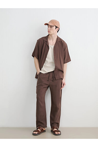 LC Waikiki Xside Brown Loose Fit Men's Muslin Trousers