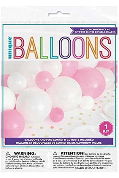 Unique PINK/White/GOLD Balloon Garland Table Runner with Confetti