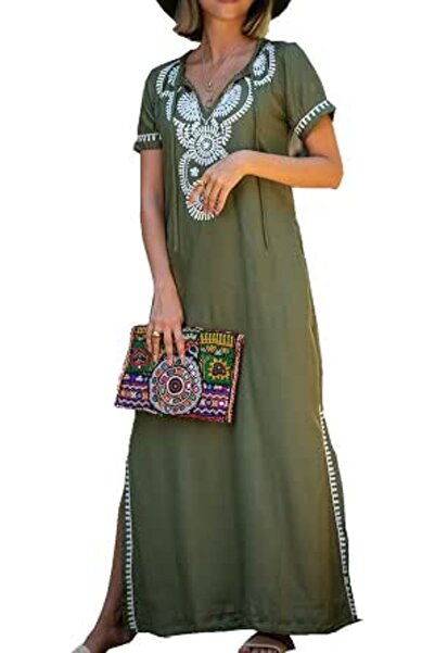 GENERAL Women's Cotton Kaftan Loungewear Boho Homewear Oversized Kimono Maxi ...