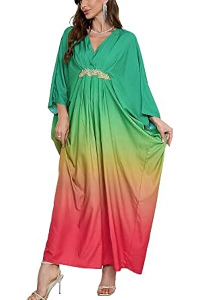 YouKD Women's Long Kaftan Maxi Bohemian Dress Beach Coverup Robe Roomy Kimono...