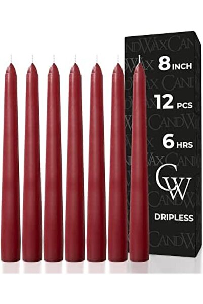 GENERAL CANDWAX 8 inch Taper Candles Set of 4 - Dinner Candles Dripless - Tal...