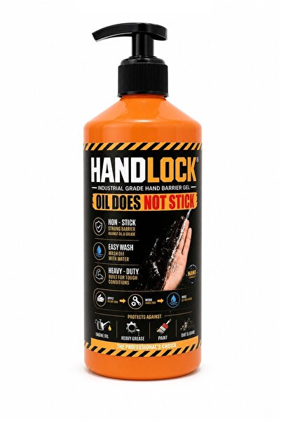 HANDLOCK HL600 Endüstriyel El Koruyucu Bariyer Jel 600 ml Yapışmaz Kolay Yıka...
